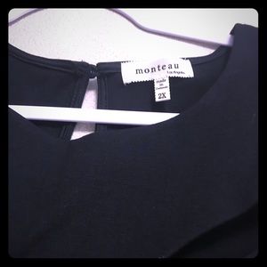 2x lined cutout black dress